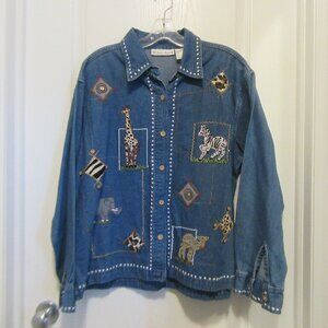 Vintage Animal Jean Jacket Size XL